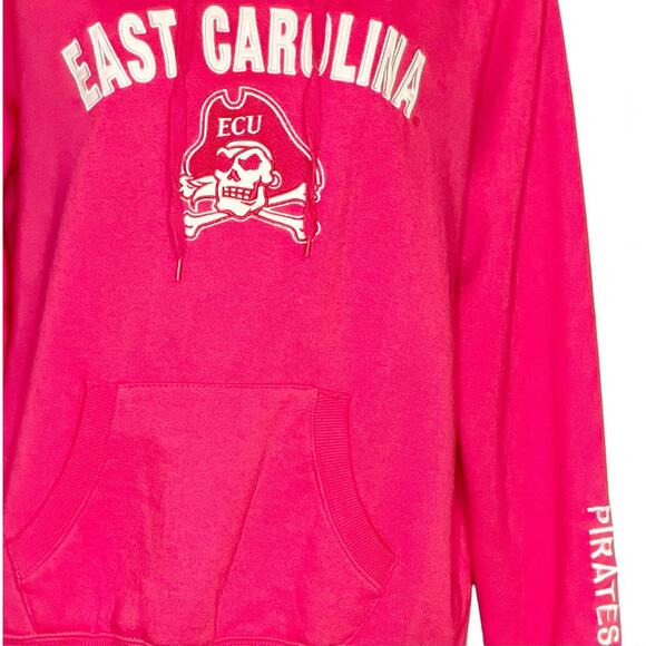 ECU Pirates Hot Pink Hoodie Sweatshirt Stadium Athletics Women’s L Fleece Lined - Picture 4 of 6